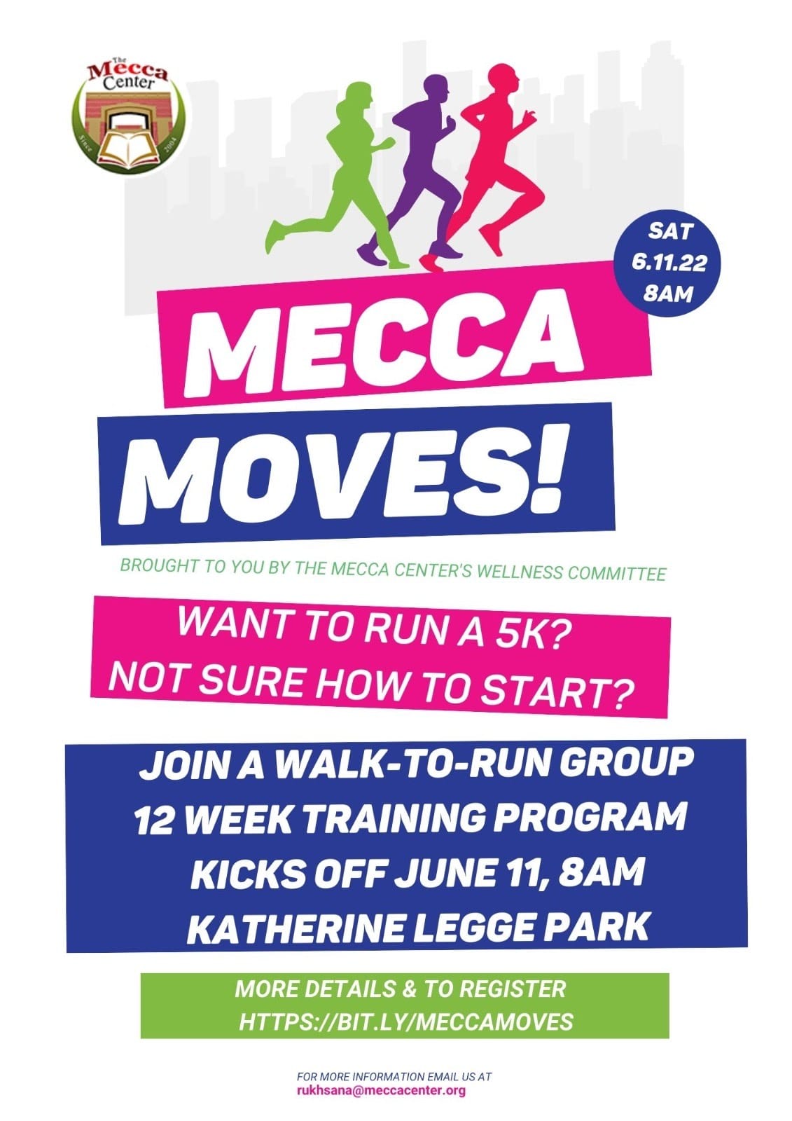 Mecca Moves: 5k Walk-to-Run Training, June 11