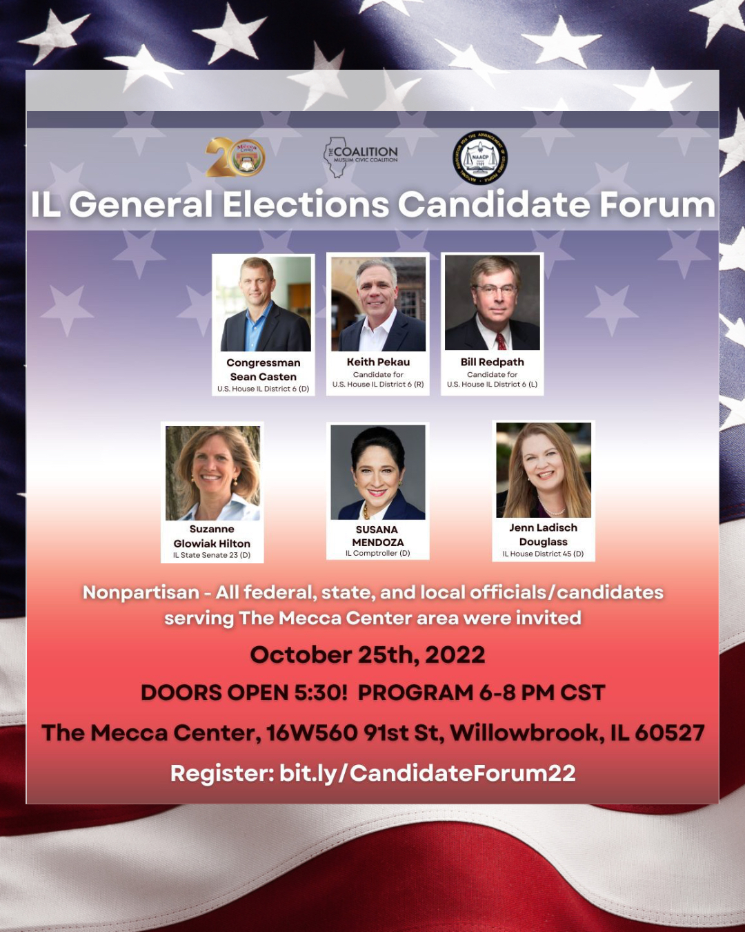 Illinois General Elections Candidate Forum The Mecca Center