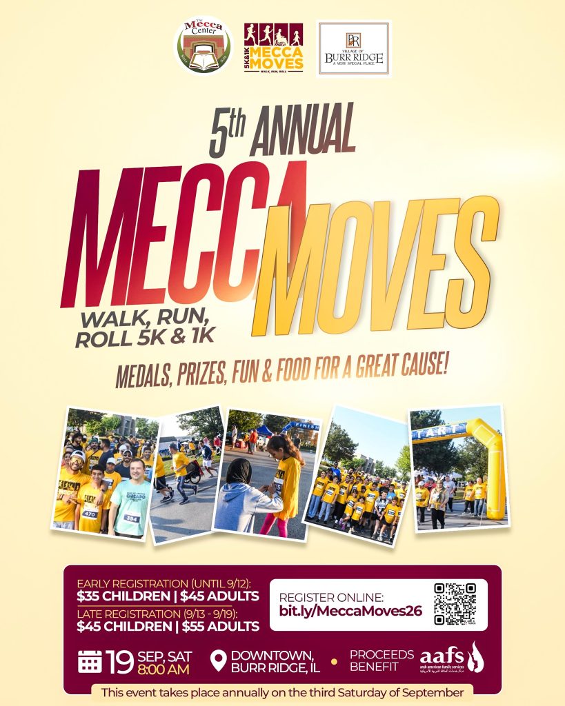 The 5th Annual Mecca Moves! 5k & 1K Race, Walk, & Roll